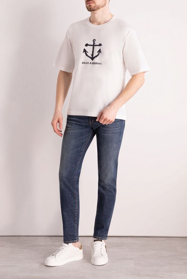 Dolce & Gabbana cotton t-shirt with anchor graphic in black 177105 - photo 2