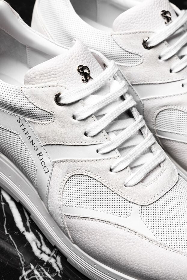 Stefano Ricci white men's genuine leather sneakers 177121 - photo 2
