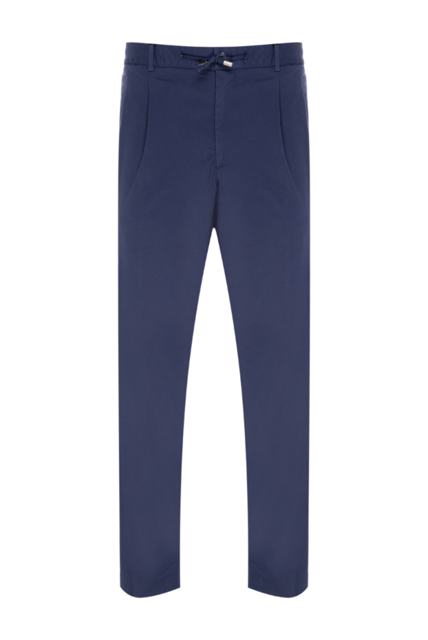 Stefano Ricci blue cotton joggers with pleats and drawstring 177139 - photo 1
