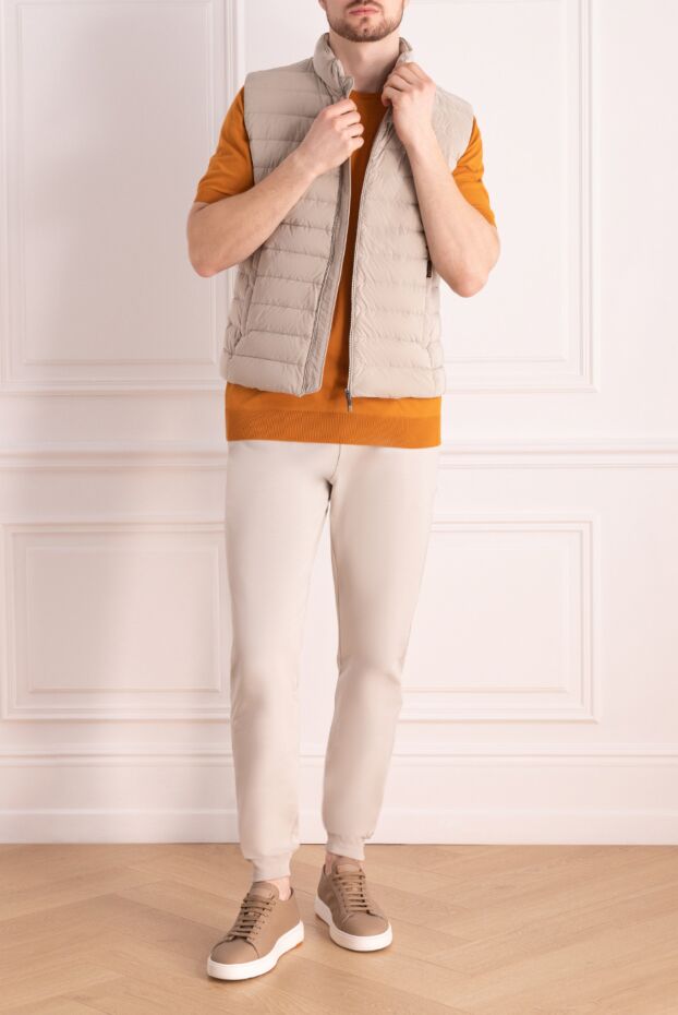 Moorer quilted warm waistcoat in beige with a high collar 177153 - photo 3