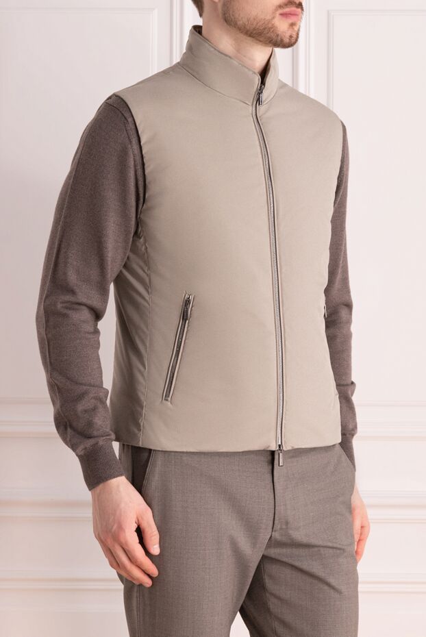 Moorer men's vest in light gray with a laconic design with a zipper 177160 - photo 3