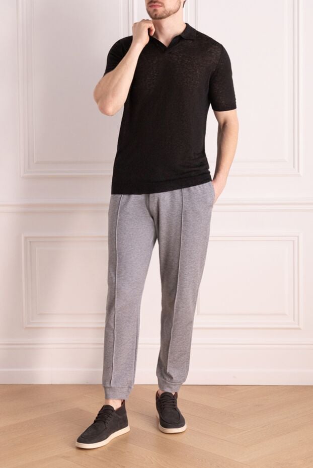 Barba Napoli pants made of cotton and polyamide for men gray 177191 - photo 3
