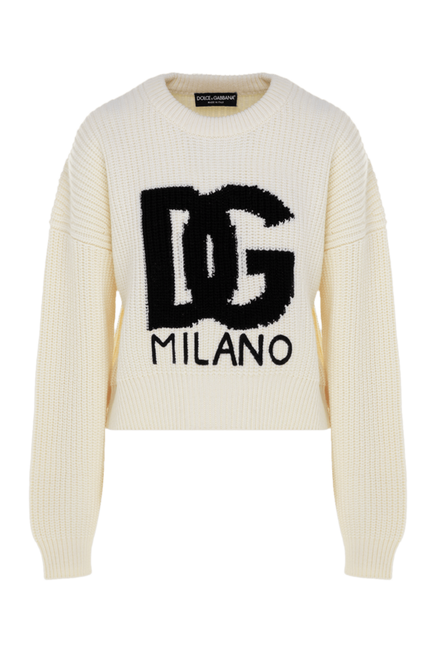 Dolce & Gabbana жіночі джемпер із вовни жіночий білий купити фото з цінами 177216 - фото 1