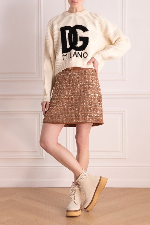 Dolce & Gabbana textured knit wool jumper with large black logo 177216 - photo 2