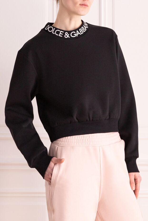 Dolce & Gabbana sweatshirt made of cotton and polyester for women black 177219 - photo 3