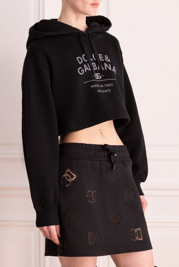 Dolce & Gabbana hoodie made of cotton and polyester for women black 177220 - photo 3