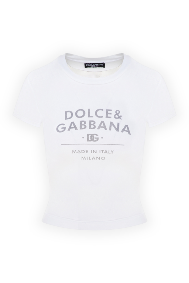 Dolce & Gabbana женские футболка из хлопка и эластана женская белая купить с ценами и фото 177221 - фото 1