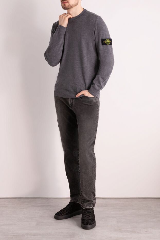 Stone Island man long sleeve wool jumper for men, gray buy with prices and photos 177270 - photo 2