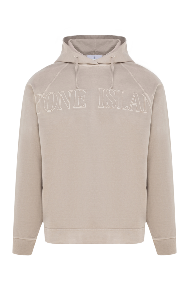 Stone Island man cotton hoodie for men, beige buy with prices and photos 177276 - photo 1