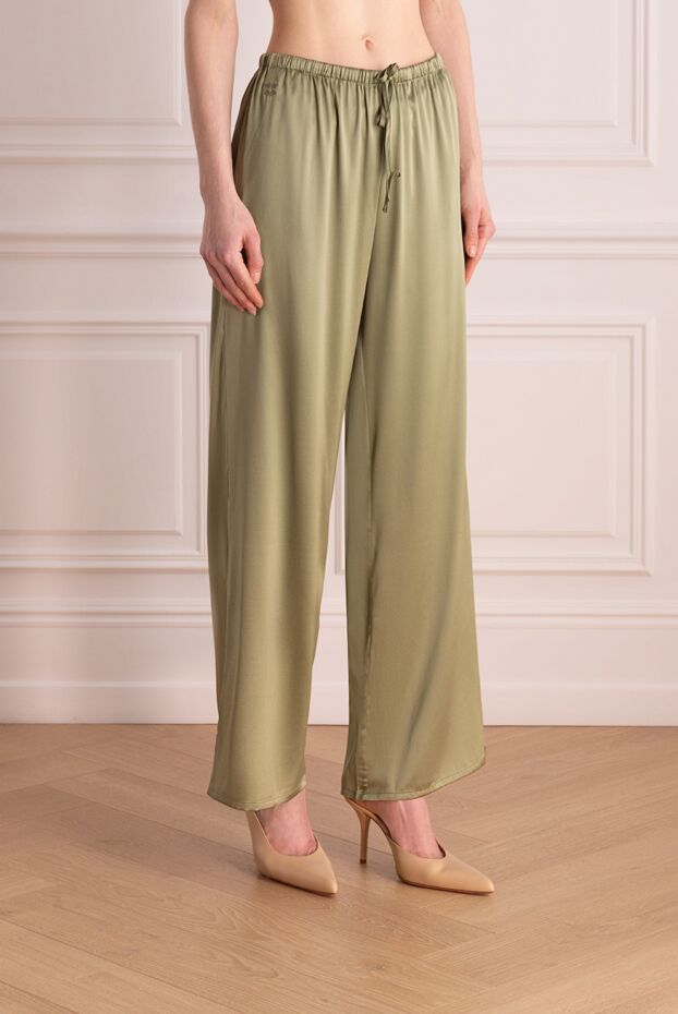 Max&Moi women's green silk and elastane pants 177303 - photo 3