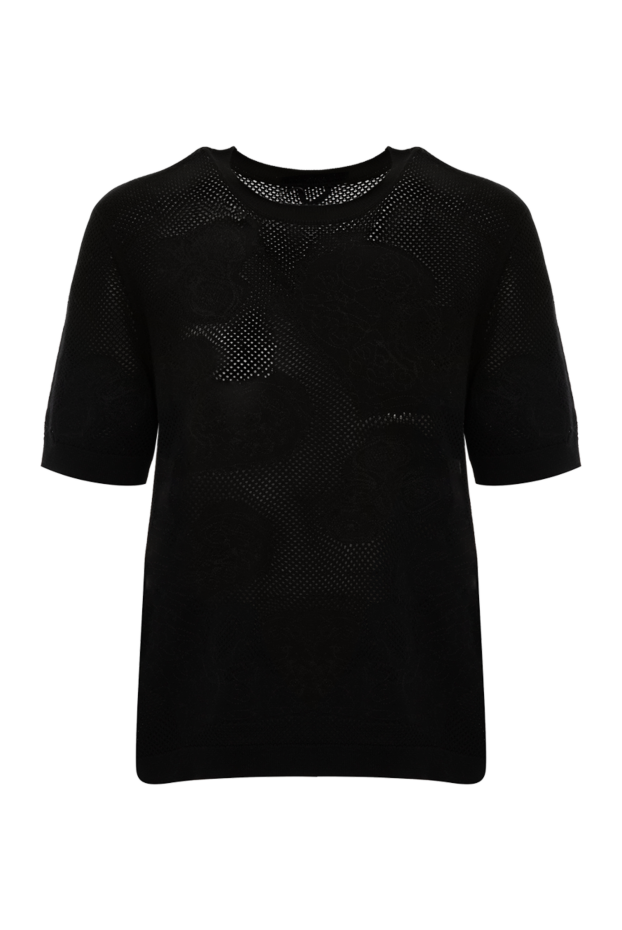 Max&Moi black knitted top made of cashmere silk and wool with a textured pattern 177323 - photo 1