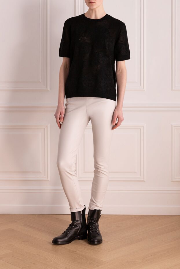 Max&Moi black knitted top made of cashmere silk and wool with a textured pattern 177323 - photo 2