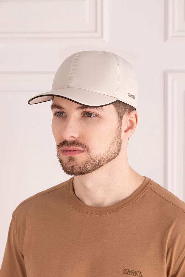 Ermenegildo Zegna man men's white polyester cap buy with prices and photos 177330 - photo 2