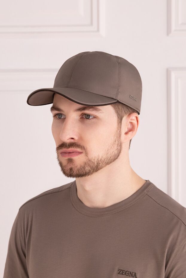 Ermenegildo Zegna man men's brown polyester cap buy with prices and photos 177332 - photo 2