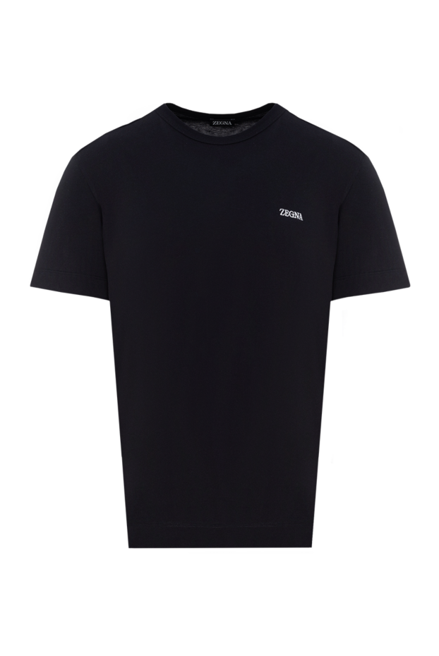 Ermenegildo Zegna a soft black cotton t-shirt with simple embroidery. 177335 - photo 1