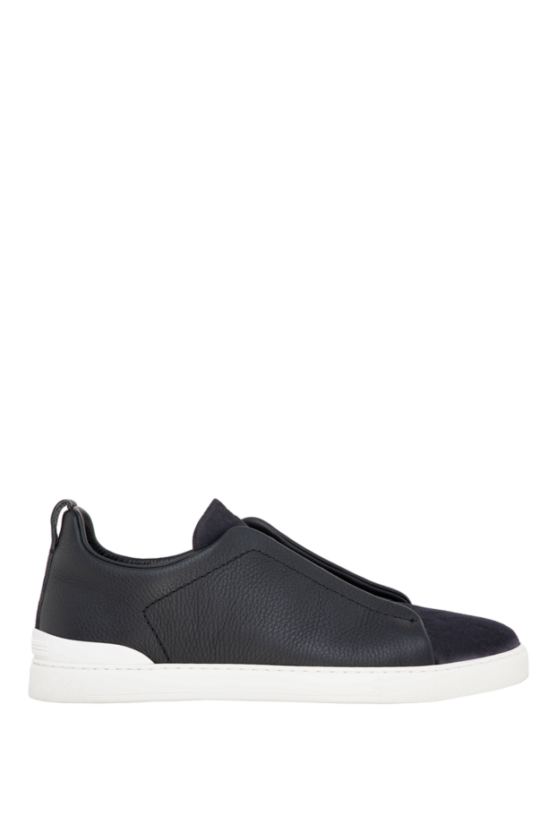Ermenegildo Zegna leather sneakers with suede toe and white sole 177339 - photo 1