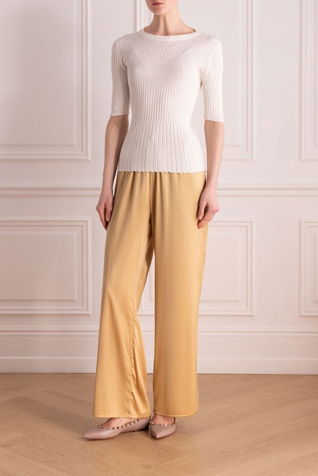 Panicale silk and cotton jumper for women white 177341 - photo 2