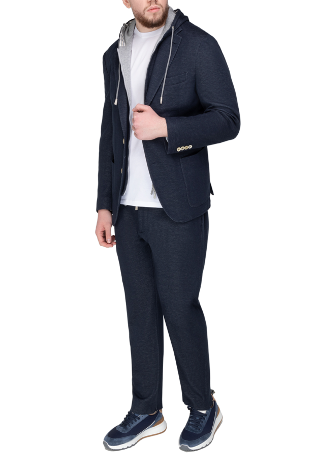 Eleventy men's walking suit made of cotton and cashmere blue 177505 - photo 2