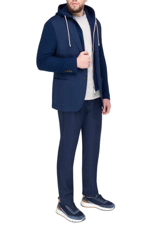 Eleventy cotton and polyester jacket for men blue 177519 - photo 3