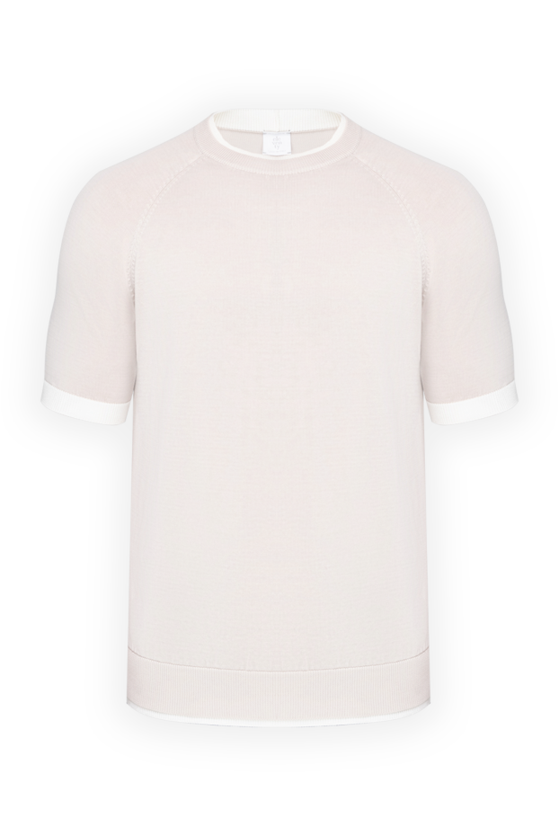 Beige cotton short sleeve jumper - photo 1