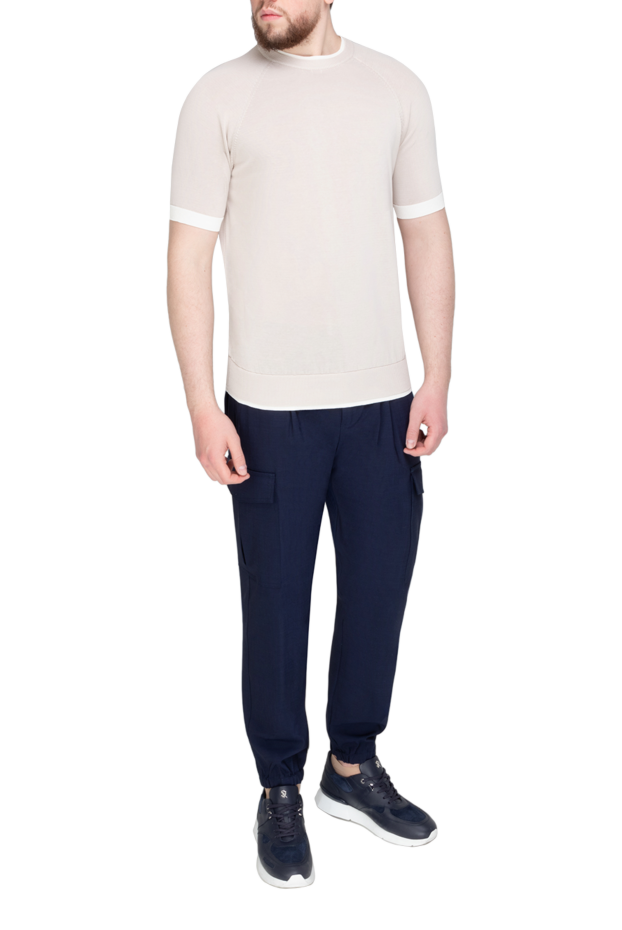 Beige cotton short sleeve jumper - photo 2