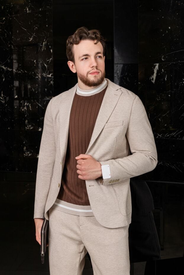 Eleventy brown ribbed knit jumper with contrast trim (markdown) 195754 - photo 2