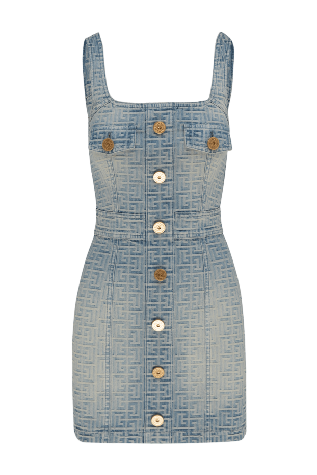 Balmain woman women's blue cotton dress buy with prices and photos 177560 - photo 1