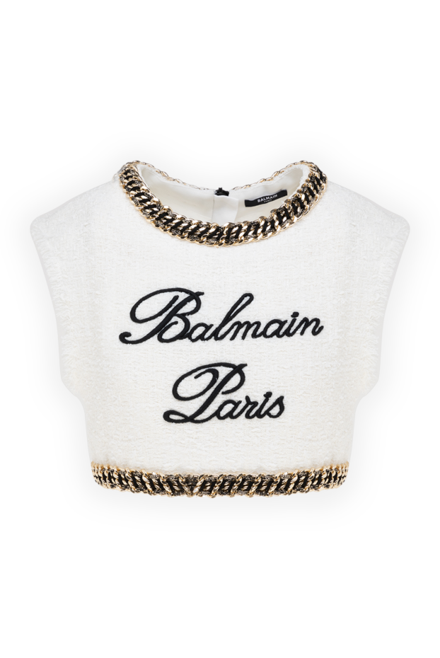 Balmain woman women's white cotton and polyamide top buy with prices and photos 177567 - photo 1