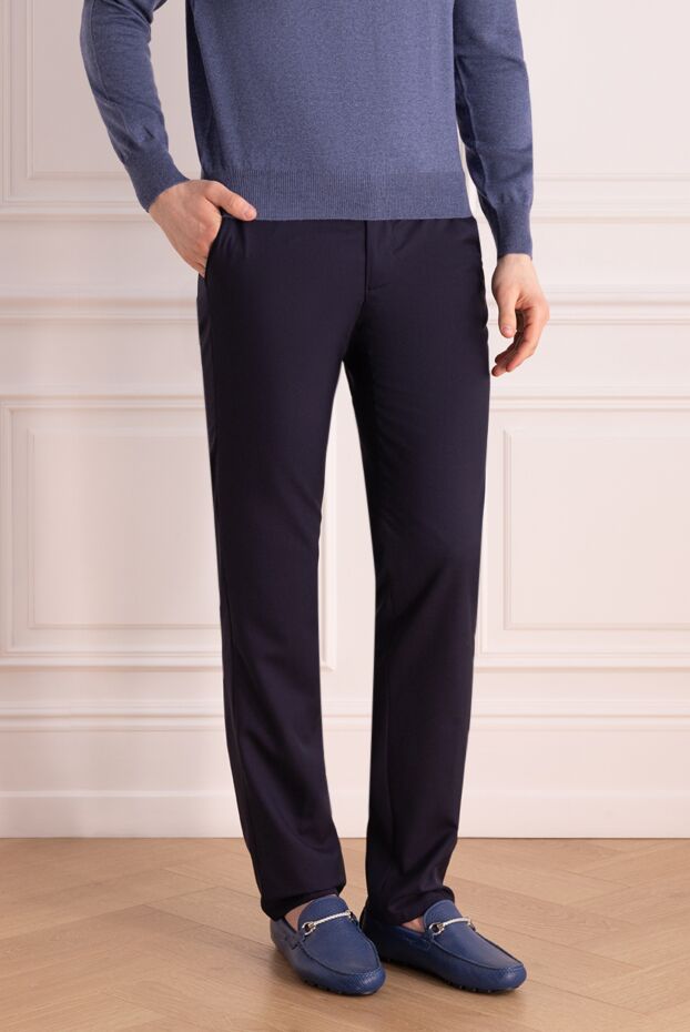 Cesare di Napoli purple trousers with drawstring made of suiting fabric with elastic waistband 177581 - photo 3