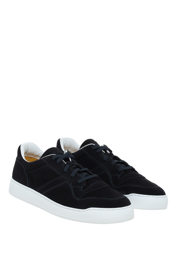 Doucal`s men's nubuck sneakers with white contrast sole 177593 - photo 3