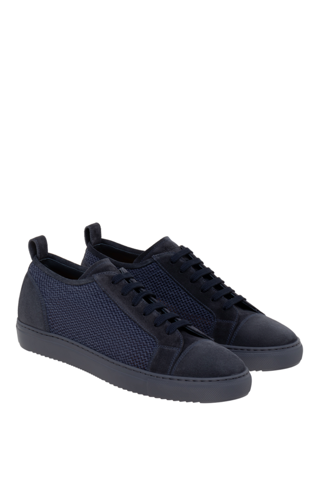 Doucal`s sneakers in dark blue with a combined upper 177594 - photo 3