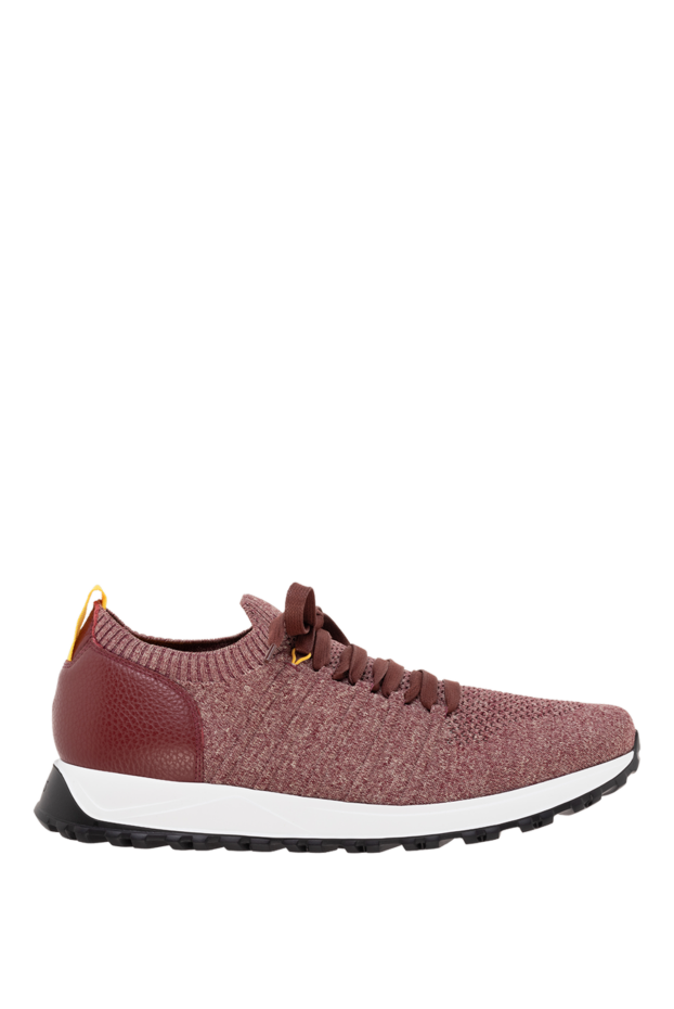 Doucal`s man men's burgundy textile and leather sneakers buy with prices and photos 177600 - photo 1