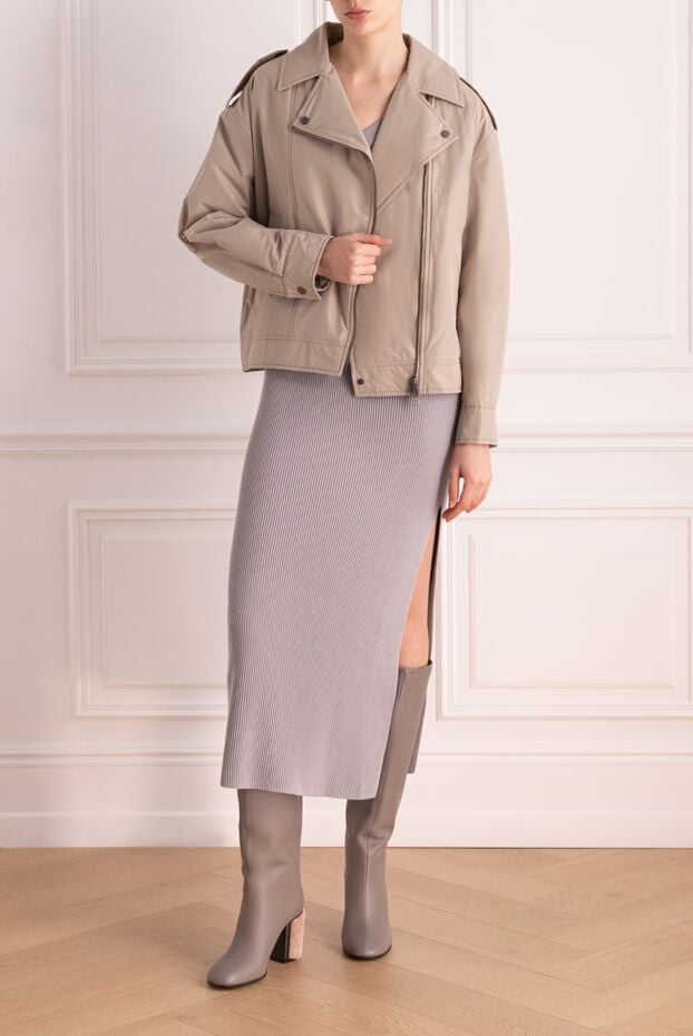 Brunello Cucinelli women's gray polyester and cotton jacket 177704 - photo 2