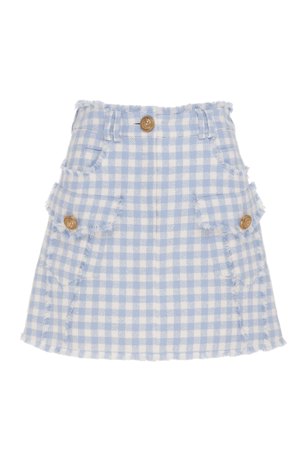 Balmain woman women's blue cotton and polyamide skirt buy with prices and photos 177779 - photo 1