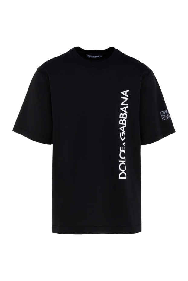 Dolce & Gabbana black cotton t-shirt with vertical graphics 177799 - photo 1
