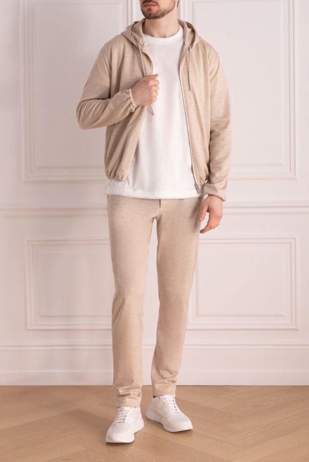Tombolini men's beige tracksuit with a zipper and a hood 177812 - photo 2