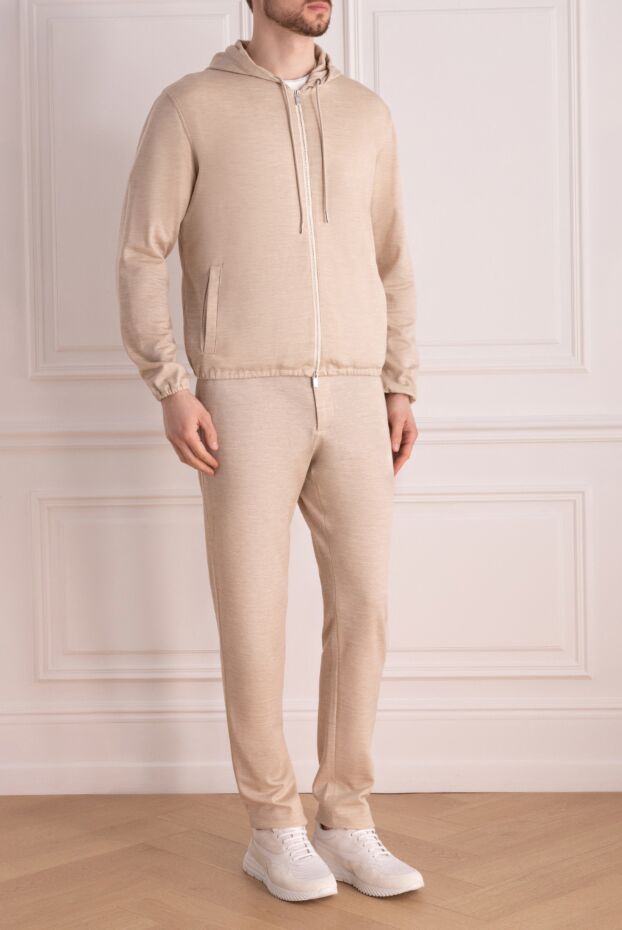Tombolini men's beige tracksuit with a zipper and a hood 177812 - photo 3