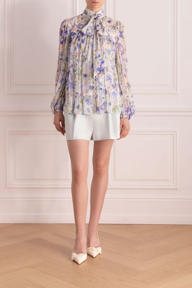 Blue blouse for women made of viscose - photo 2
