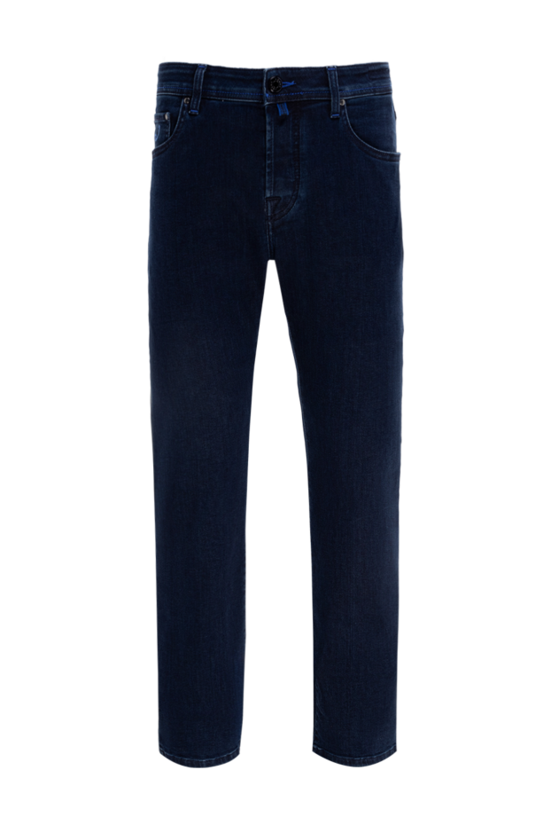 Jacob Cohen dark blue men's jeans with soft abrasions and a straight cut 177837 - photo 1