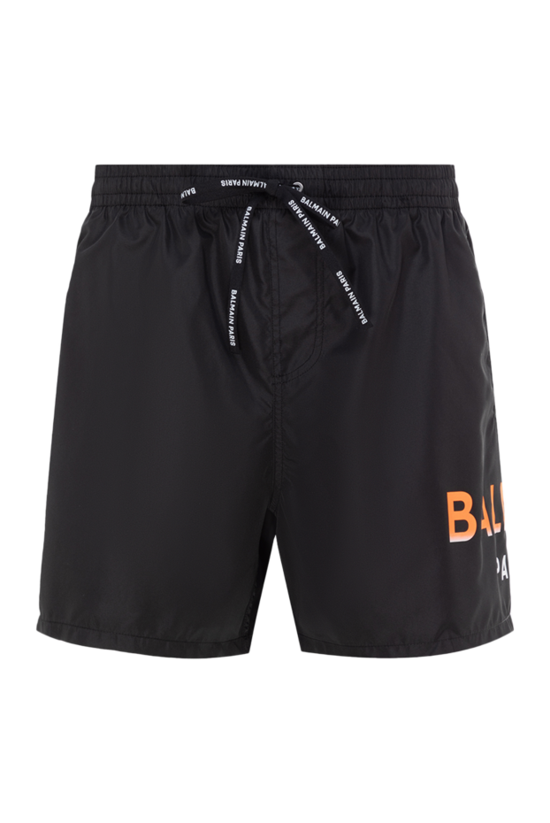 Balmain мужские шорты пляжные из полиэстера мужские черные купить с ценами и фото 177845 - фото 1