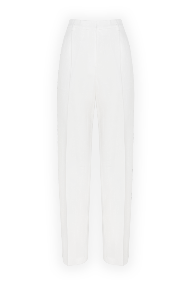 MSGM woman women's white linen and viscose trousers buy with prices and photos 177860 - photo 1