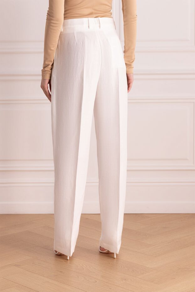 MSGM pants made of linen and viscose for women white 177860 - photo 3