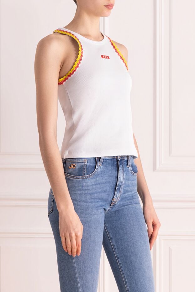 MSGM women's top made of cotton and elastane white 177863 - photo 3