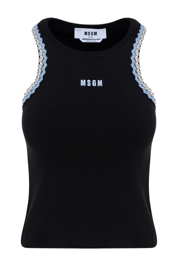 MSGM woman women's black cotton and elastane top buy with prices and photos 177864 - photo 1