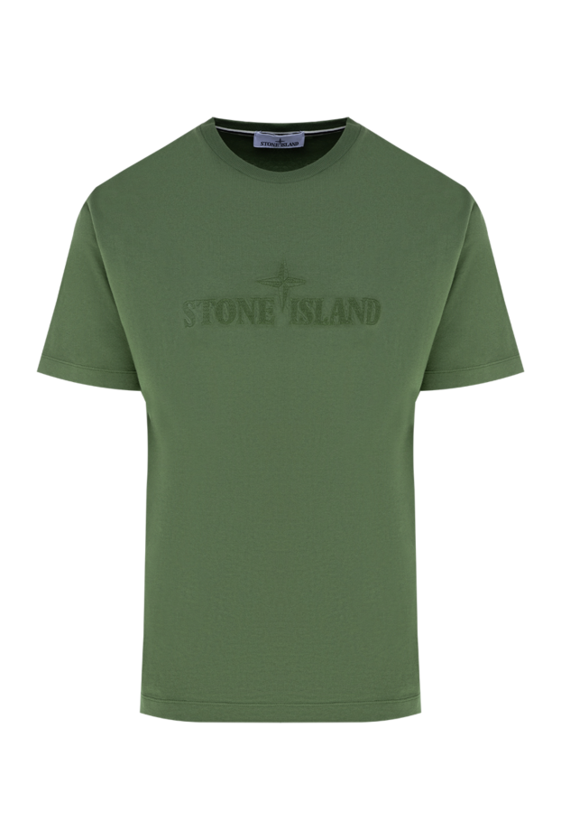 Stone Island мужские футболка из хлопка мужская зеленая купить с ценами и фото 177921 - фото 1