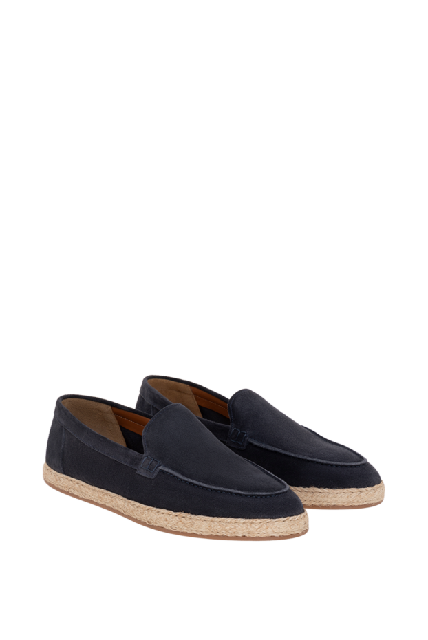 Doucal`s blue nubuck loafers with jute soles 177928 - photo 3