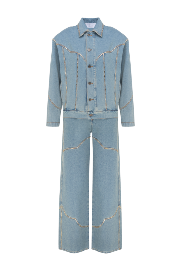 Giuseppe Di Morabito women's light denim set with accent crystal trim along the seams 177941 - photo 1