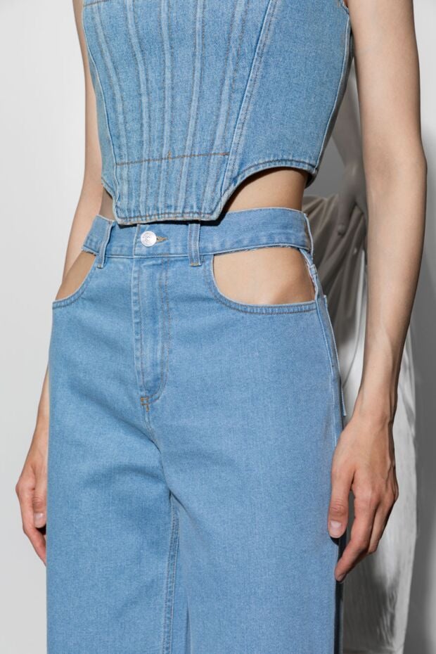 Giuseppe Di Morabito cotton denim top for women blue 177943 - photo 2