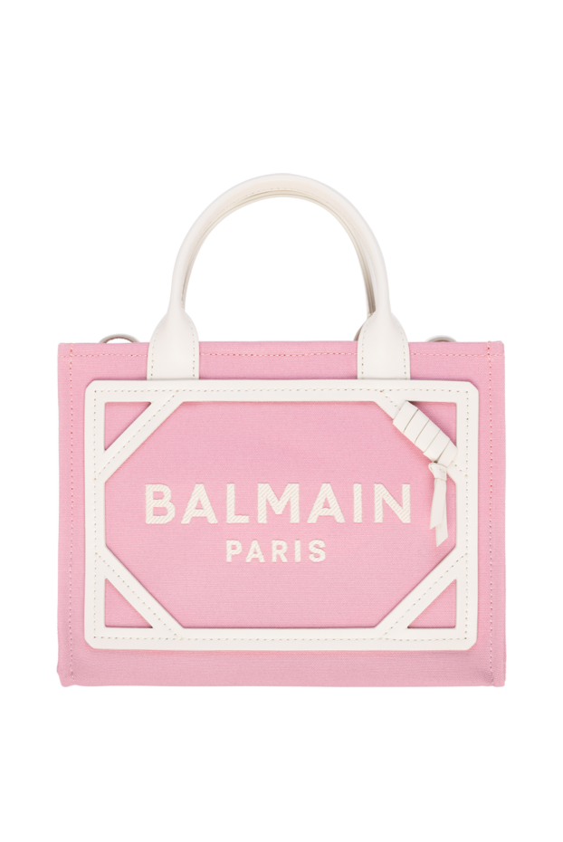 Balmain woman women's cotton and leather bag pink buy with prices and photos 177967 - photo 1