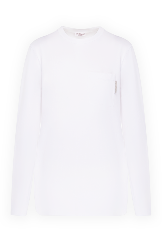 Sweatshirt made of cotton and elastane white for women - photo 1